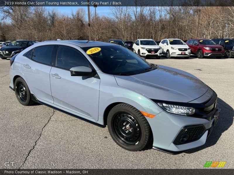Sonic Gray Pearl / Black 2019 Honda Civic Sport Touring Hatchback