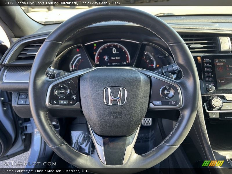 Sonic Gray Pearl / Black 2019 Honda Civic Sport Touring Hatchback