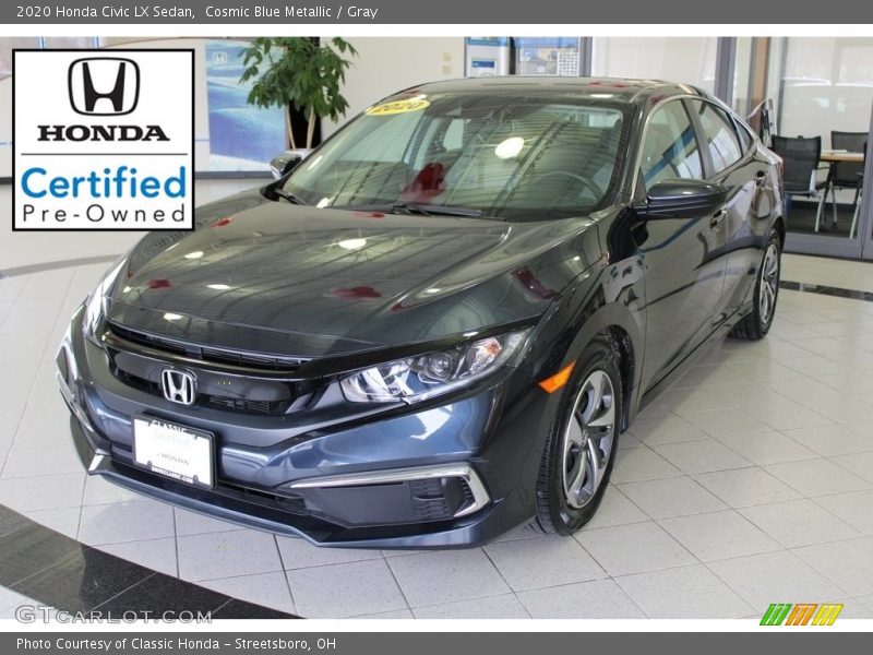 Cosmic Blue Metallic / Gray 2020 Honda Civic LX Sedan