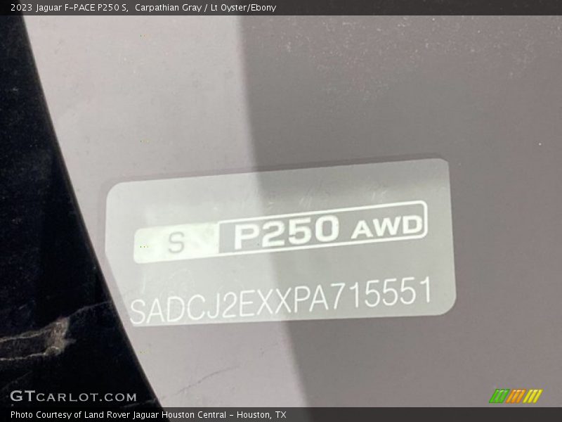 Carpathian Gray / Lt Oyster/Ebony 2023 Jaguar F-PACE P250 S