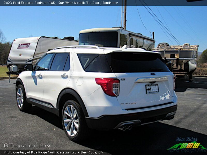 Star White Metallic Tri-Coat / Sandstone 2023 Ford Explorer Platinum 4WD