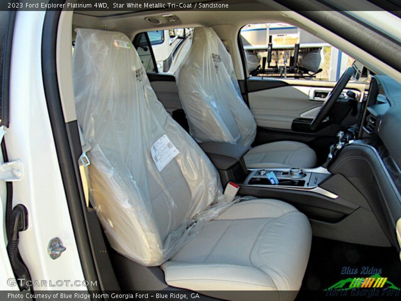 Star White Metallic Tri-Coat / Sandstone 2023 Ford Explorer Platinum 4WD
