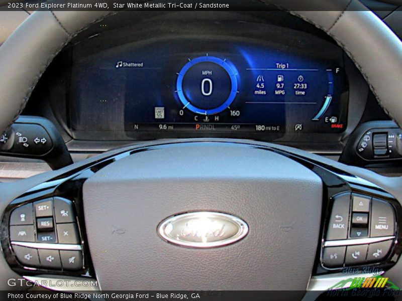 Star White Metallic Tri-Coat / Sandstone 2023 Ford Explorer Platinum 4WD