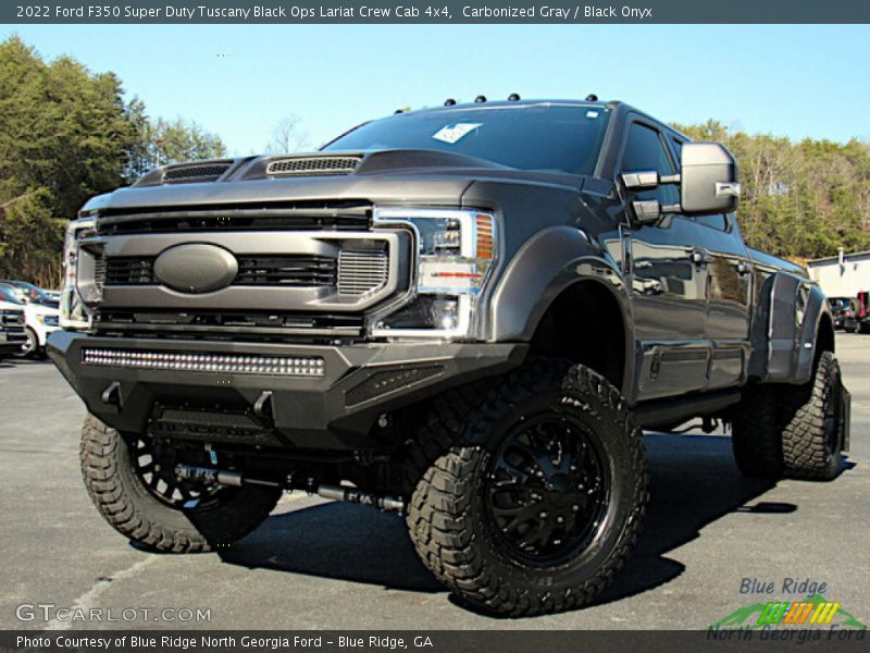 Front 3/4 View of 2022 F350 Super Duty Tuscany Black Ops Lariat Crew Cab 4x4