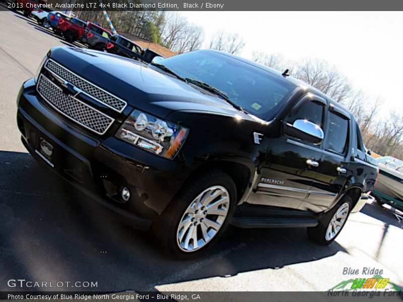 Black / Ebony 2013 Chevrolet Avalanche LTZ 4x4 Black Diamond Edition