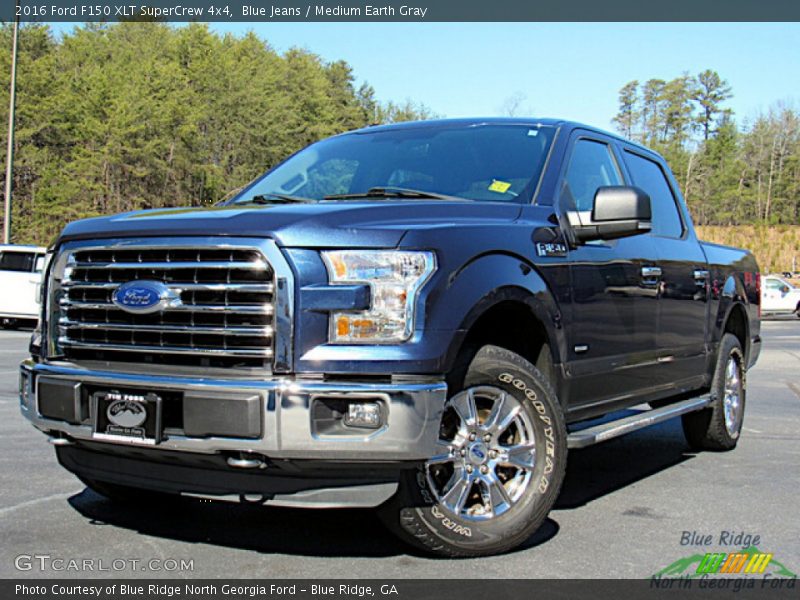 Blue Jeans / Medium Earth Gray 2016 Ford F150 XLT SuperCrew 4x4