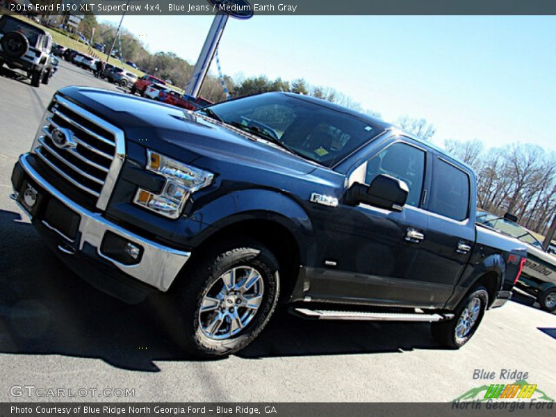 Blue Jeans / Medium Earth Gray 2016 Ford F150 XLT SuperCrew 4x4