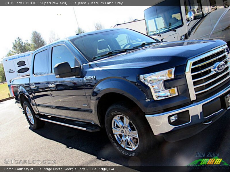 Blue Jeans / Medium Earth Gray 2016 Ford F150 XLT SuperCrew 4x4
