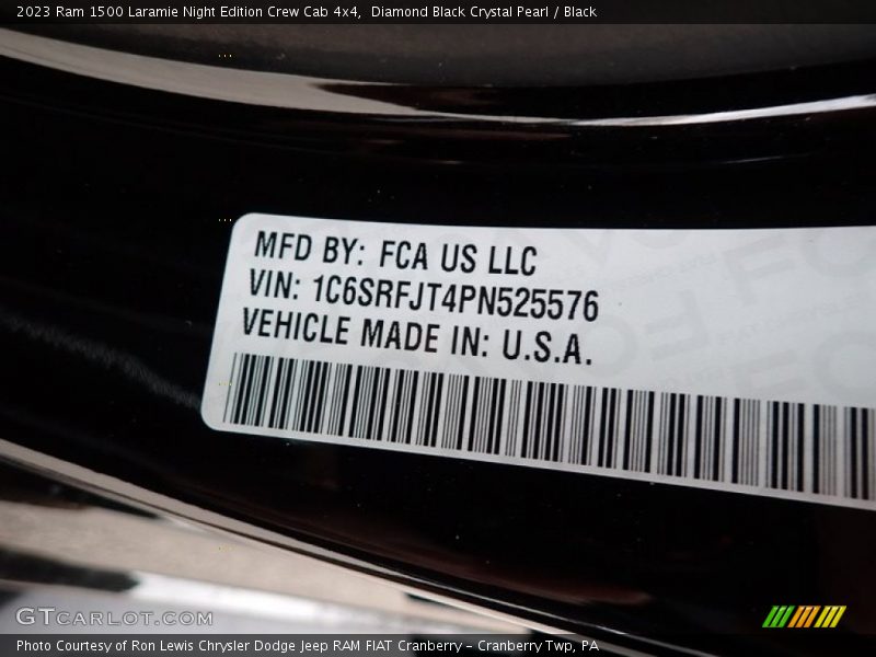 Diamond Black Crystal Pearl / Black 2023 Ram 1500 Laramie Night Edition Crew Cab 4x4