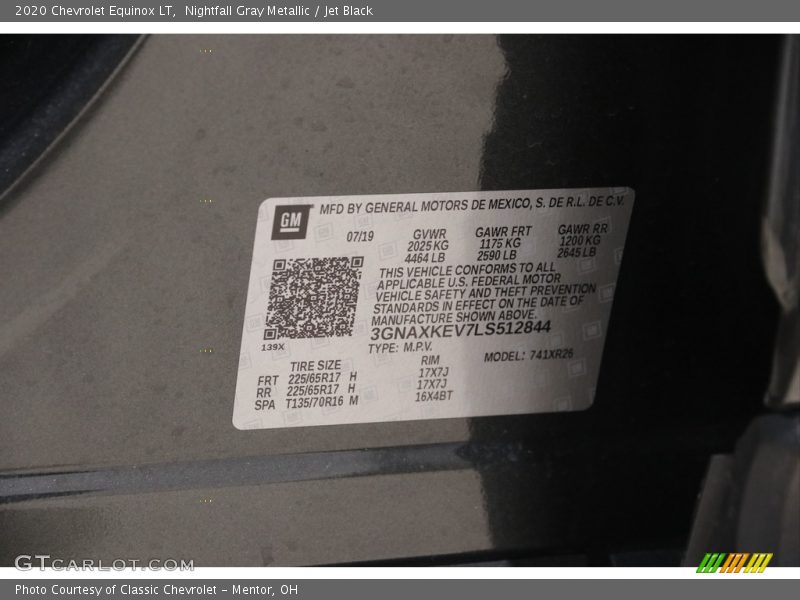 Nightfall Gray Metallic / Jet Black 2020 Chevrolet Equinox LT