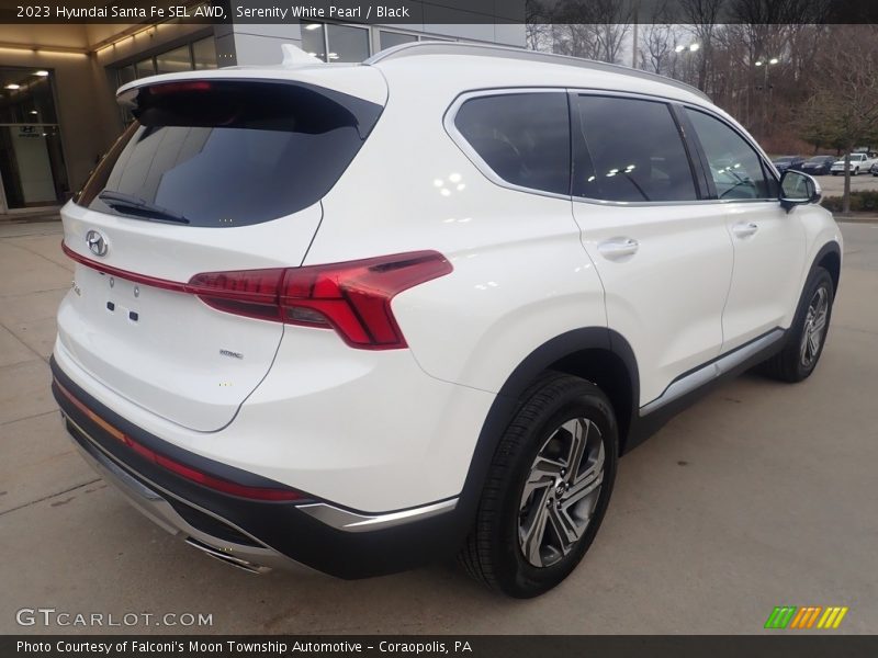 Serenity White Pearl / Black 2023 Hyundai Santa Fe SEL AWD