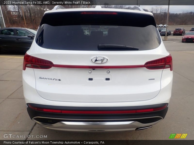 Serenity White Pearl / Black 2023 Hyundai Santa Fe SEL AWD