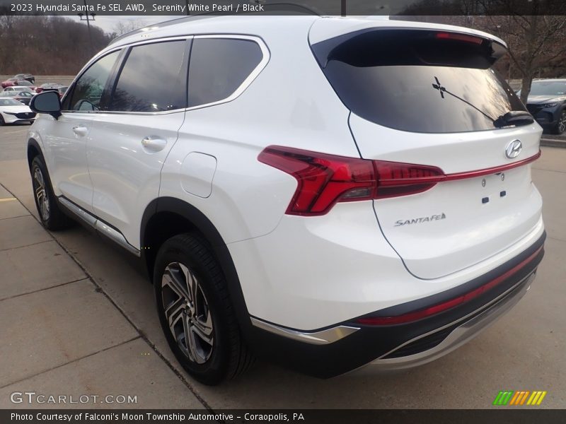Serenity White Pearl / Black 2023 Hyundai Santa Fe SEL AWD