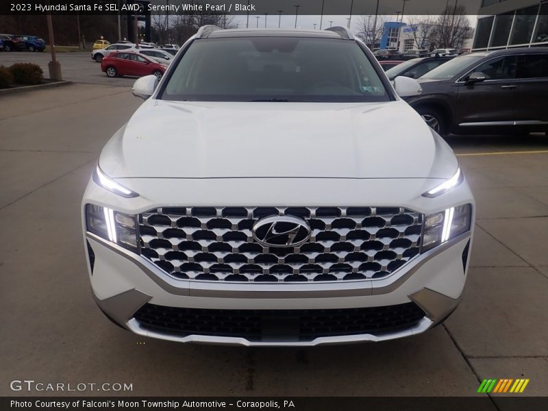 Serenity White Pearl / Black 2023 Hyundai Santa Fe SEL AWD