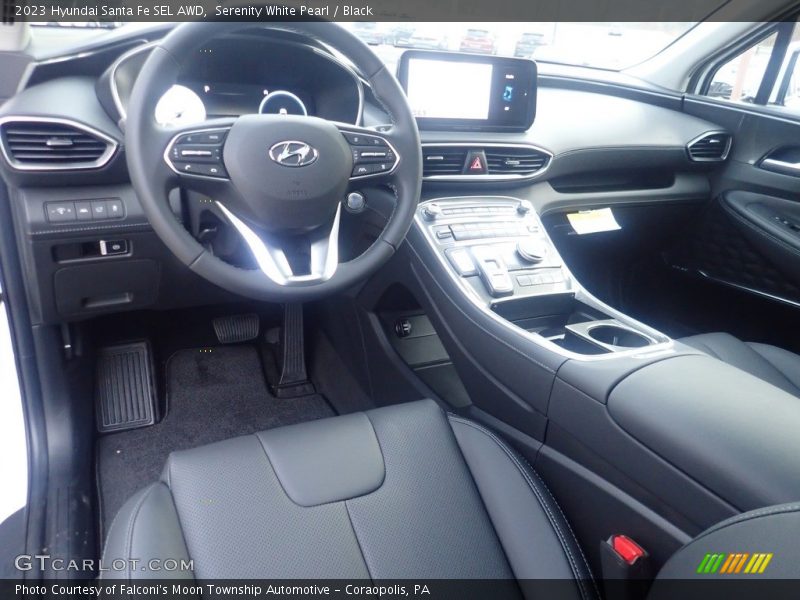 Serenity White Pearl / Black 2023 Hyundai Santa Fe SEL AWD