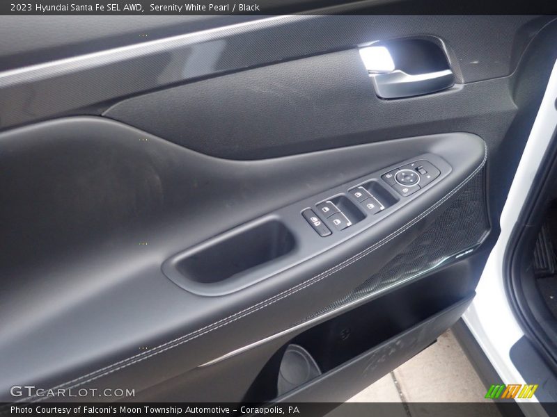 Serenity White Pearl / Black 2023 Hyundai Santa Fe SEL AWD
