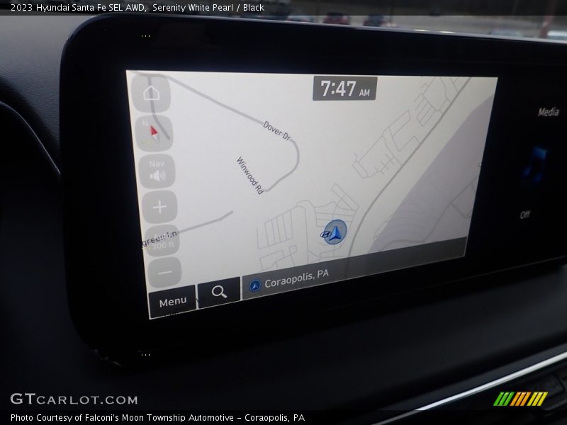 Serenity White Pearl / Black 2023 Hyundai Santa Fe SEL AWD