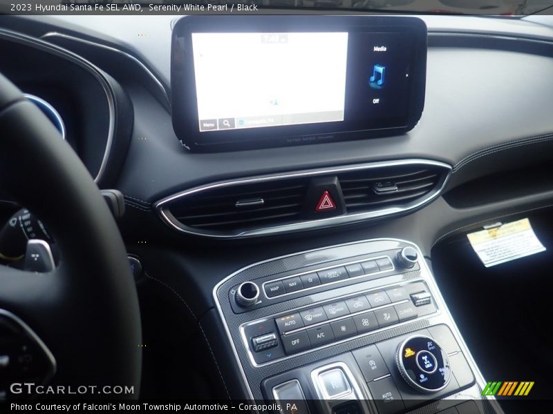 Serenity White Pearl / Black 2023 Hyundai Santa Fe SEL AWD