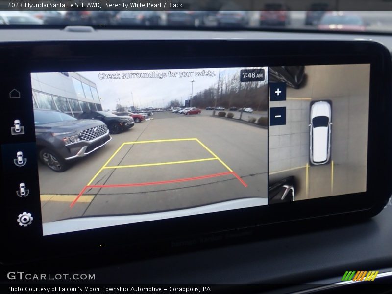 Serenity White Pearl / Black 2023 Hyundai Santa Fe SEL AWD