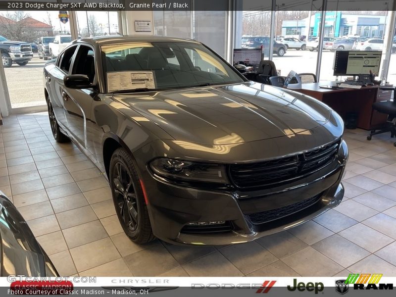 Granite Pearl / Black 2023 Dodge Charger SXT AWD Blacktop