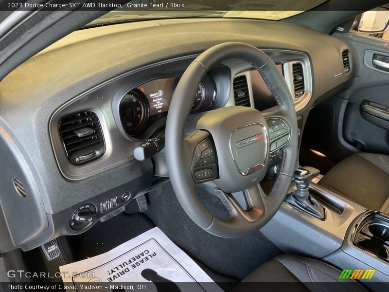 Granite Pearl / Black 2023 Dodge Charger SXT AWD Blacktop
