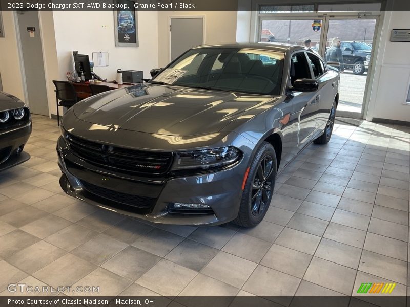 Granite Pearl / Black 2023 Dodge Charger SXT AWD Blacktop