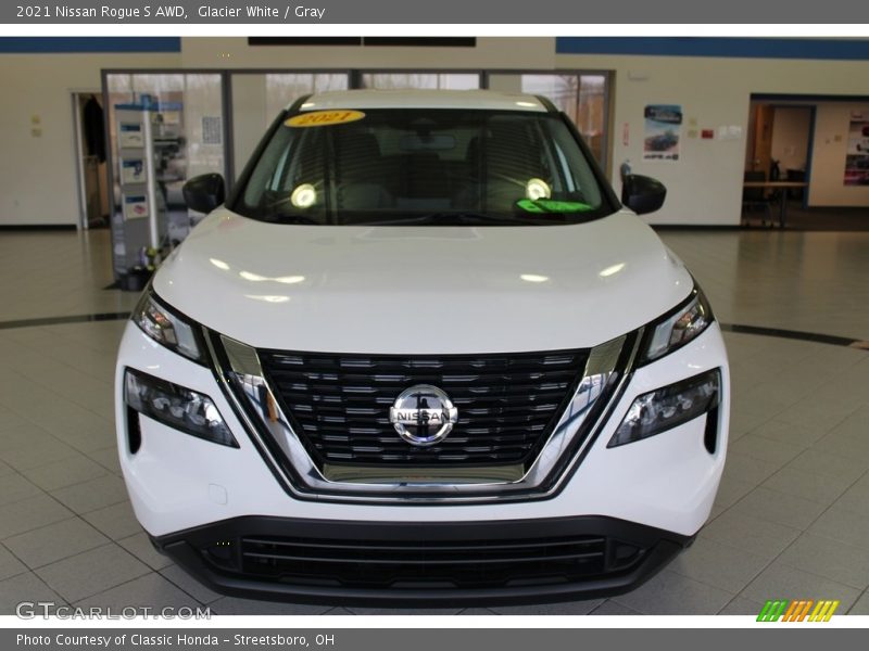 Glacier White / Gray 2021 Nissan Rogue S AWD