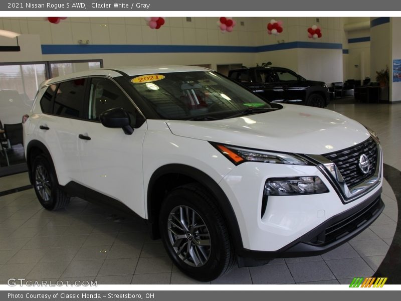 Glacier White / Gray 2021 Nissan Rogue S AWD