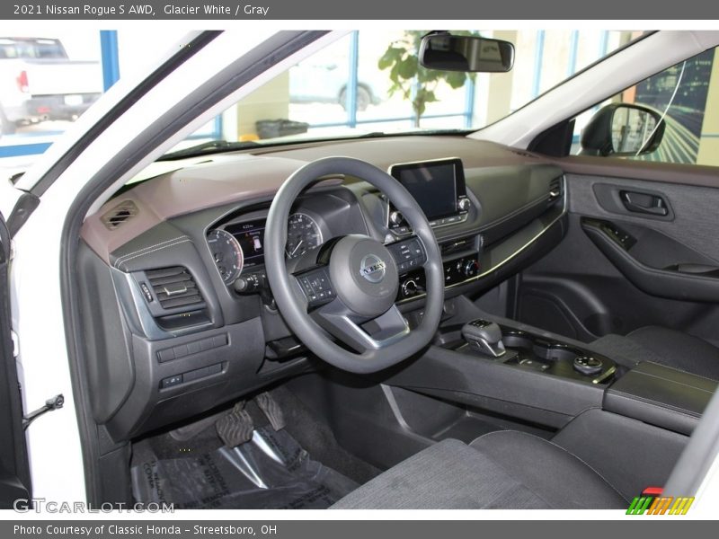 Glacier White / Gray 2021 Nissan Rogue S AWD