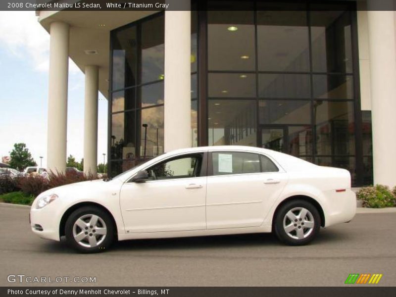 White / Titanium Gray 2008 Chevrolet Malibu LS Sedan