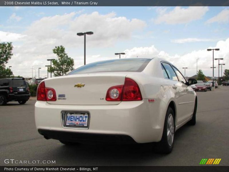 White / Titanium Gray 2008 Chevrolet Malibu LS Sedan