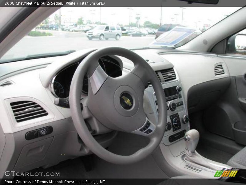 White / Titanium Gray 2008 Chevrolet Malibu LS Sedan