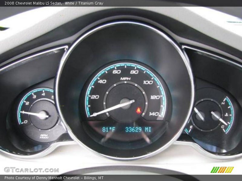 White / Titanium Gray 2008 Chevrolet Malibu LS Sedan