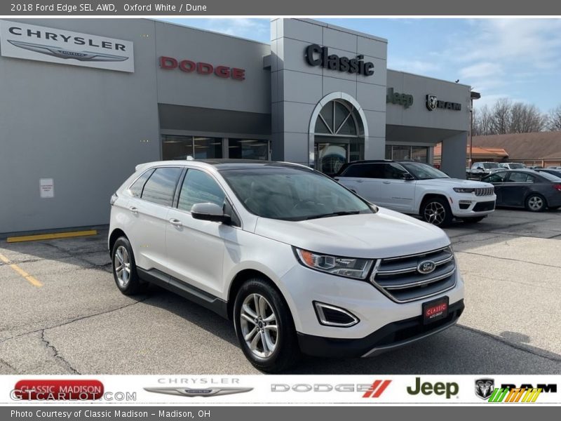 Oxford White / Dune 2018 Ford Edge SEL AWD