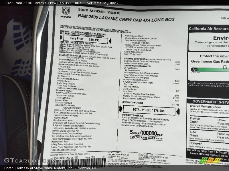 Billet Silver Metallic / Black 2022 Ram 2500 Laramie Crew Cab 4x4