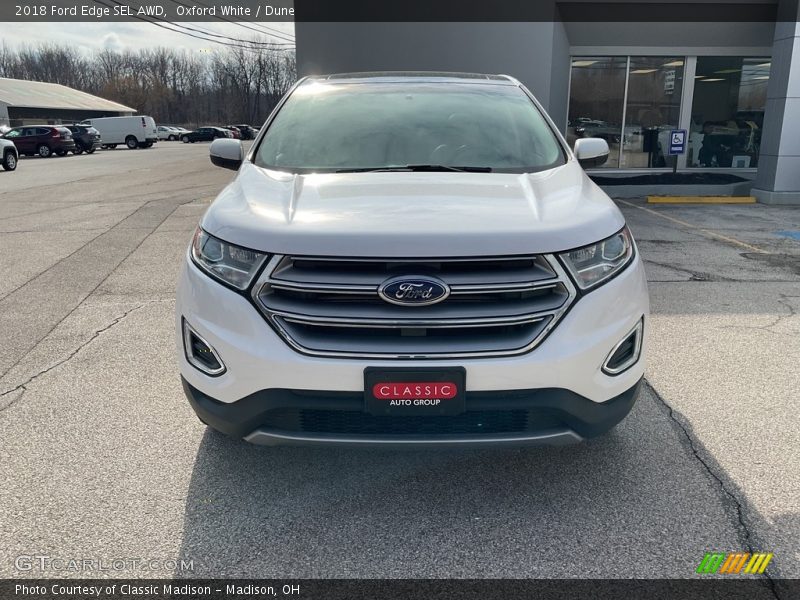 Oxford White / Dune 2018 Ford Edge SEL AWD