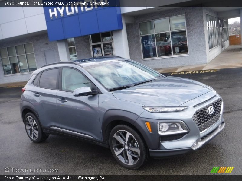 Sonic Silver / Gray/Black 2020 Hyundai Kona Limited AWD