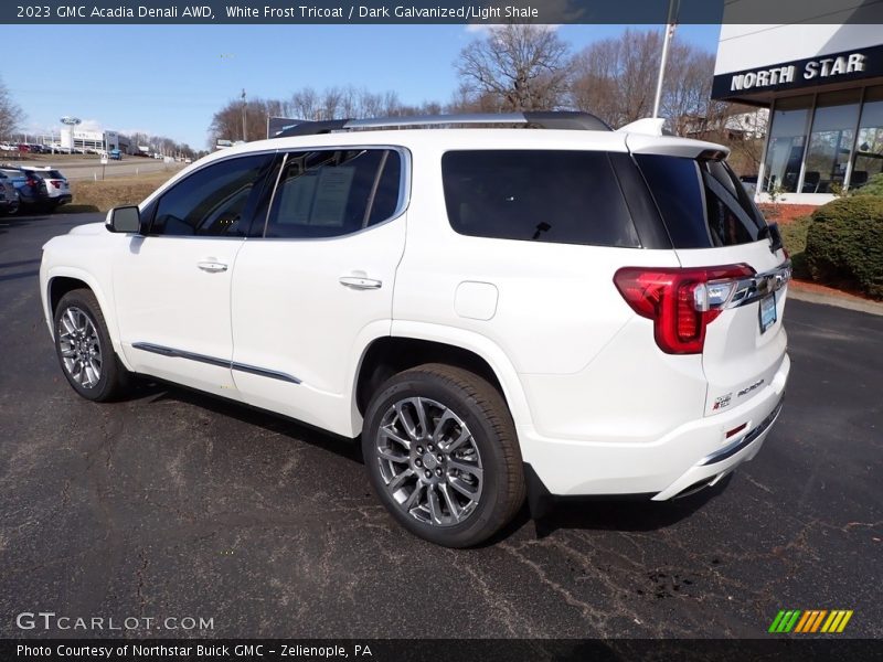 White Frost Tricoat / Dark Galvanized/Light Shale 2023 GMC Acadia Denali AWD