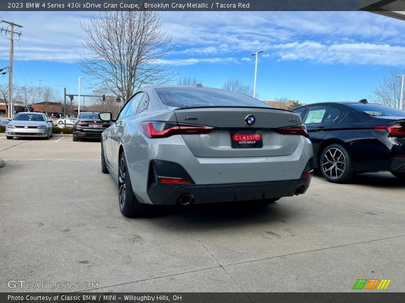 Brooklyn Gray Metallic / Tacora Red 2023 BMW 4 Series 430i xDrive Gran Coupe