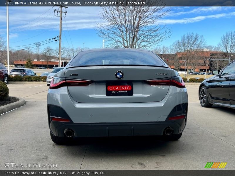 Brooklyn Gray Metallic / Tacora Red 2023 BMW 4 Series 430i xDrive Gran Coupe