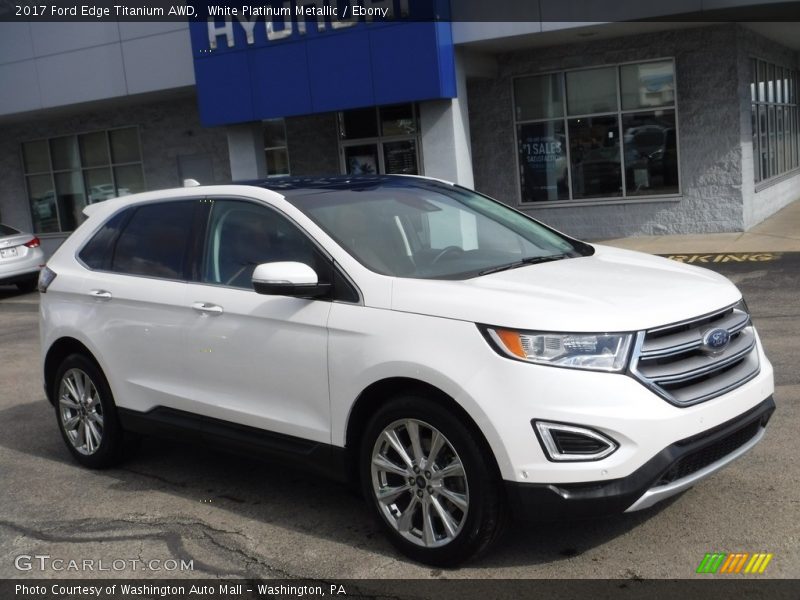 White Platinum Metallic / Ebony 2017 Ford Edge Titanium AWD