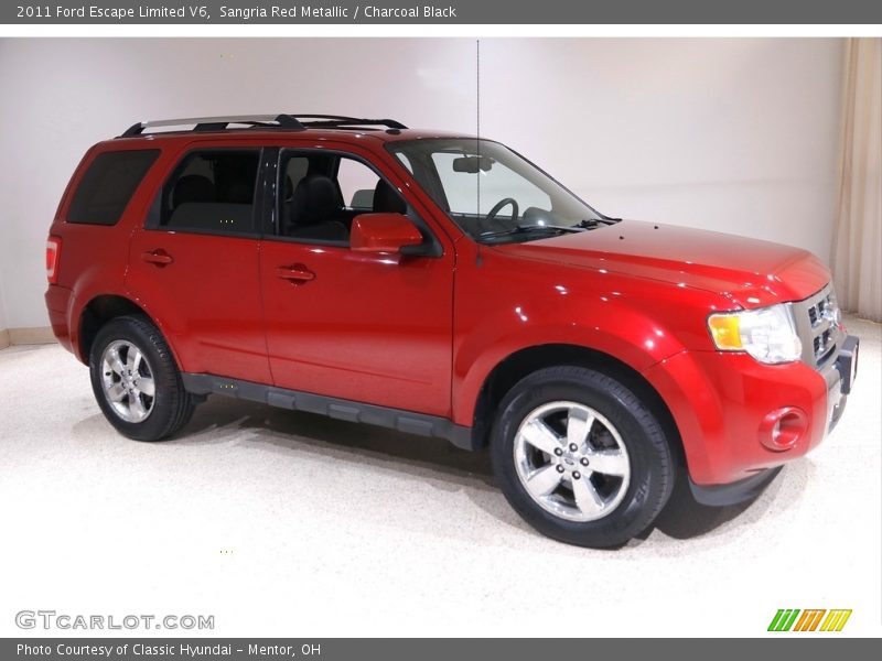 Sangria Red Metallic / Charcoal Black 2011 Ford Escape Limited V6