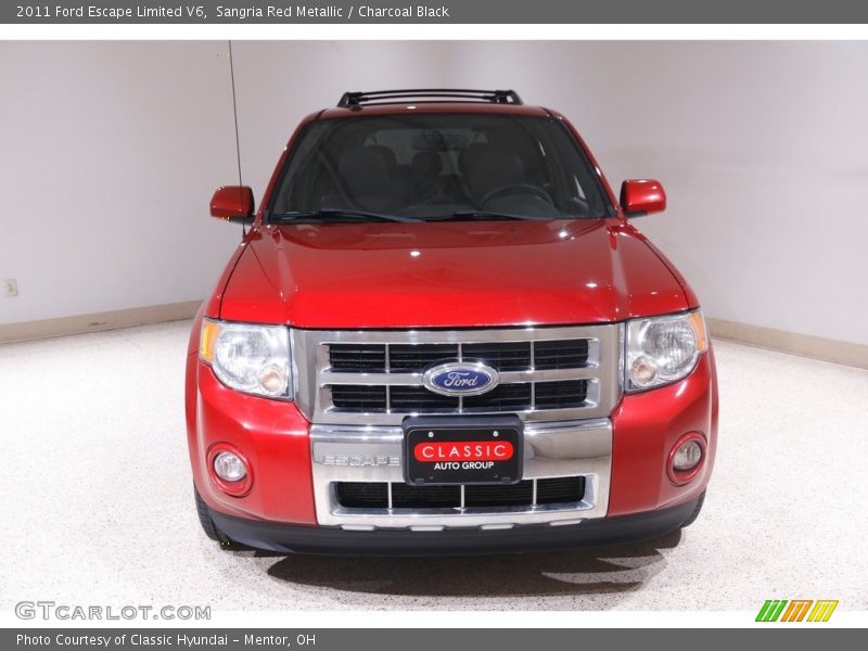 Sangria Red Metallic / Charcoal Black 2011 Ford Escape Limited V6