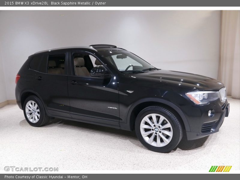 Black Sapphire Metallic / Oyster 2015 BMW X3 xDrive28i