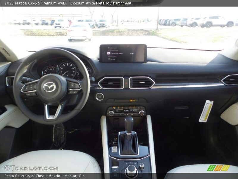 Rhodium White Metallic / Parchment 2023 Mazda CX-5 S Premium AWD