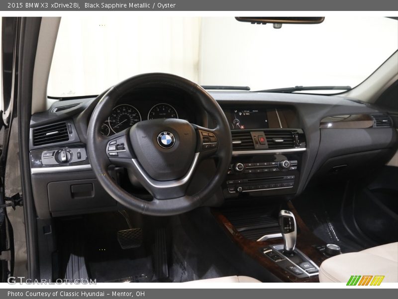 Black Sapphire Metallic / Oyster 2015 BMW X3 xDrive28i