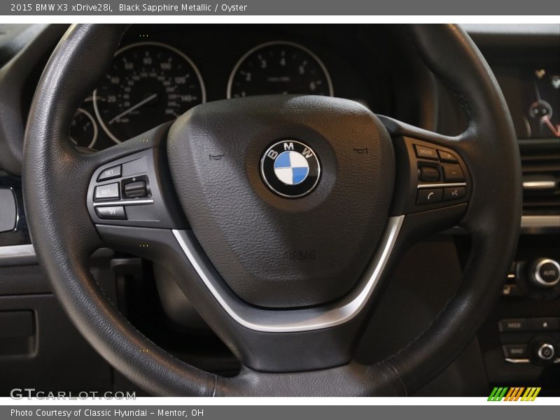 Black Sapphire Metallic / Oyster 2015 BMW X3 xDrive28i