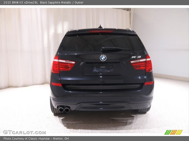 Black Sapphire Metallic / Oyster 2015 BMW X3 xDrive28i