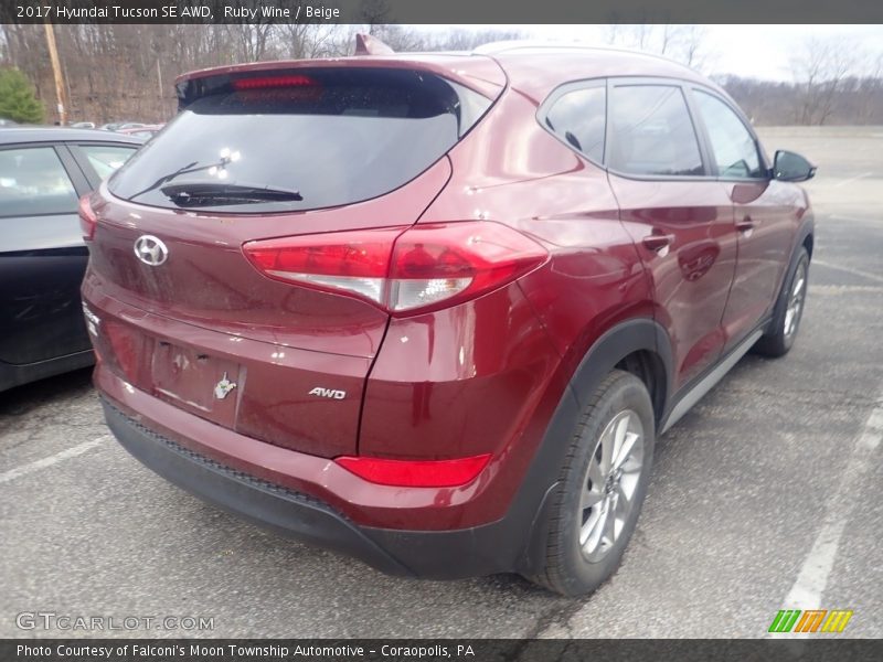 Ruby Wine / Beige 2017 Hyundai Tucson SE AWD