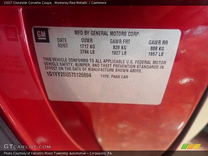 Monterey Red Metallic / Cashmere 2007 Chevrolet Corvette Coupe